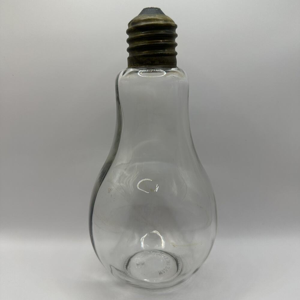 Lrg Glass Light Bulb Bottle Screw Top Oddity Jar Wet Specimen Container EMPTY